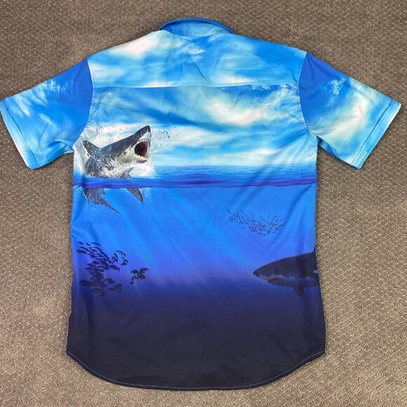 RSVLTS Shark Week Shirt Men's XL Button Down Up Discovery Channel All Over Print - Picture 4 of 11